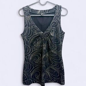 Y2K V-neck Black and silver sparkly sleeveless top by Express.